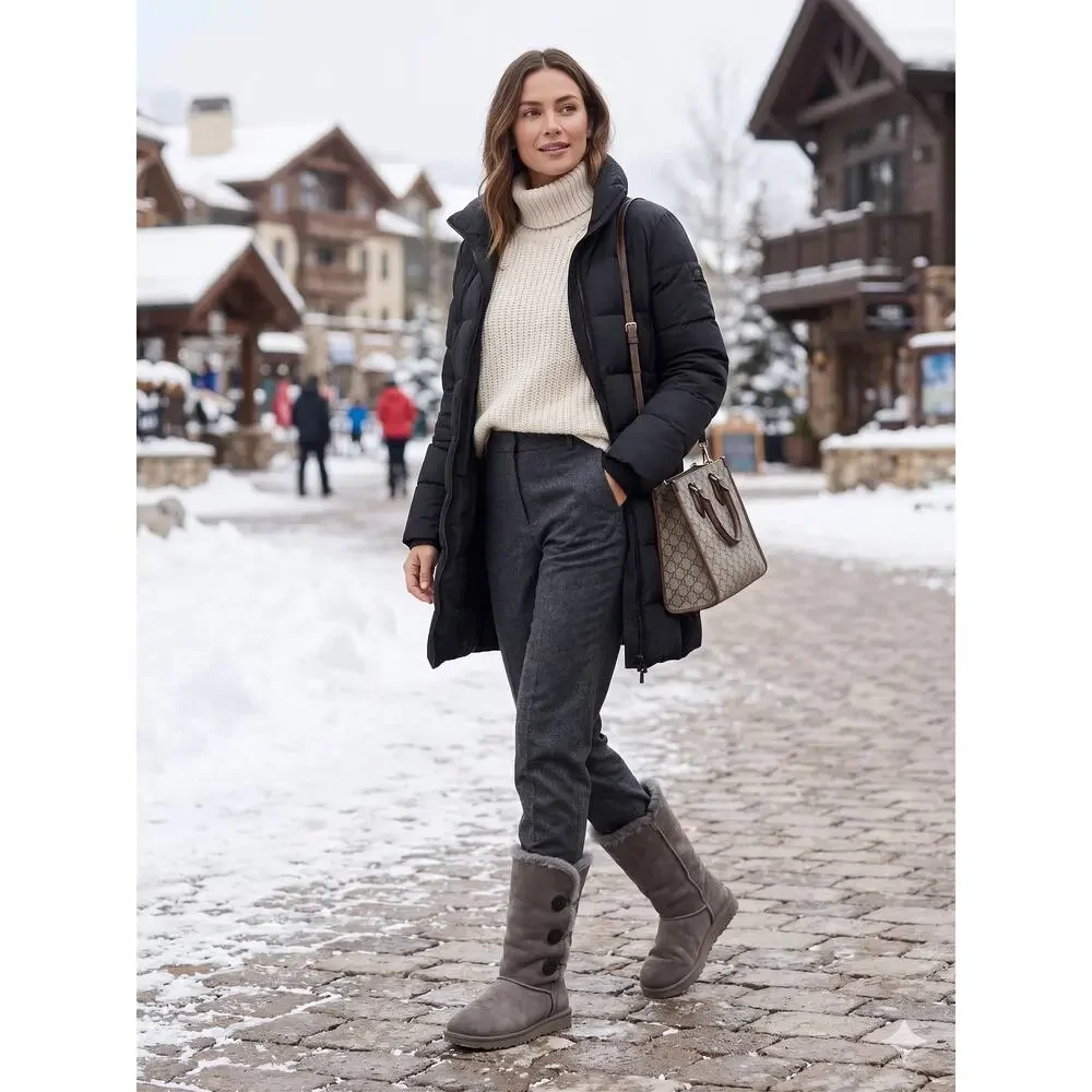 UGG Womens 9 Y2K Cottagecore Outdoors Sheepskin Bailey Button Triplet II Boot